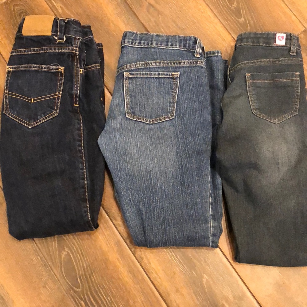 Lot of 3 girls jeans  button fly and zipper